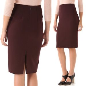 Diane Von Furstenberg Burgundy Pencil Skirt